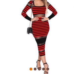 Mesh stripe dress